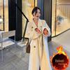 Ретро корейский стиль Овсяно-белое шерстяное пальто - Женское свободное средней длины, идеально для осени и зимы