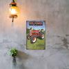 Green Tractor Resting Under a Tree After a Long Day Vintage Metal Wall Sign Decor Poster Frames Garage Living Room