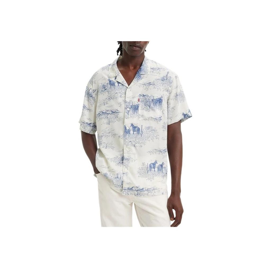 Мужская футболка-поло с коротким рукавом с принтом Levis, белая 72625-0094