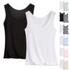 Women's Solid Color Tank Top Seamless Silk Undershirt Sleeveless Shirt