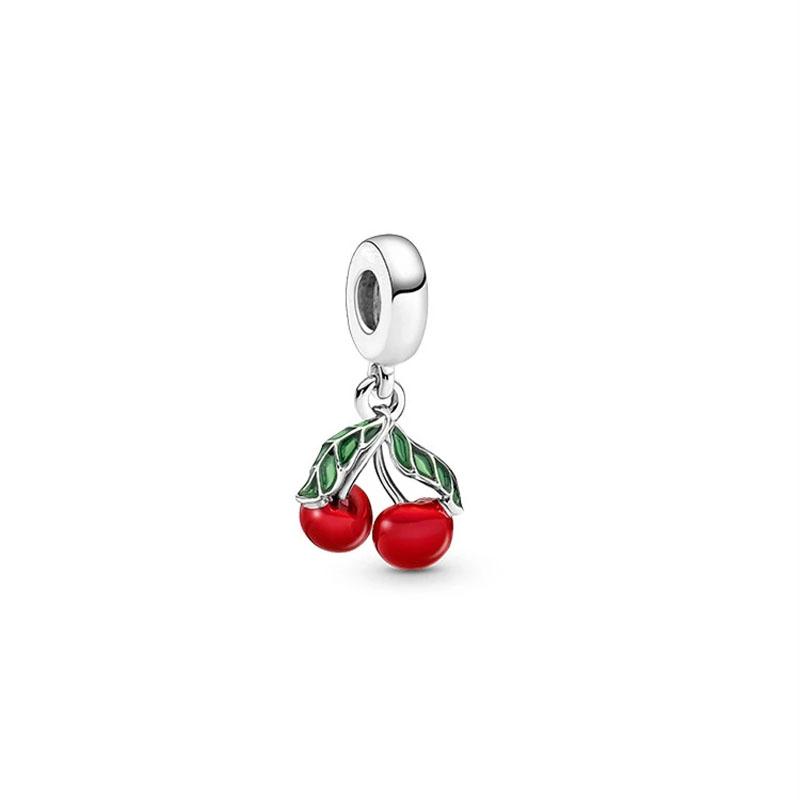 Красная Серия Медный Клубника Вишня Божья Коровка Сердце Формы DIY Подвеска Подходит для Оригинальных Браслетов И Женских Украшений
