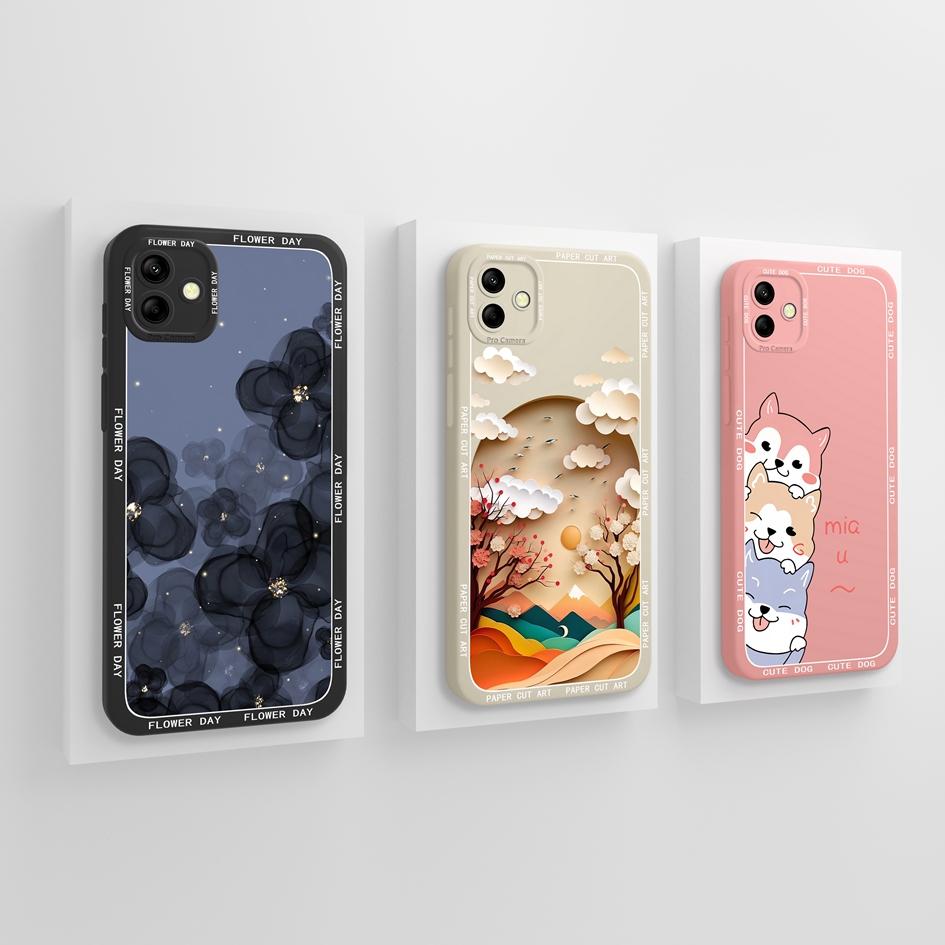 Для Samsung Galaxy A04 A04E M04 M 04 чехол для телефона Роскошный модный мягкий жидкий силикон квадратный протектор экрана сумка для телефона матовый для Samsung бампер