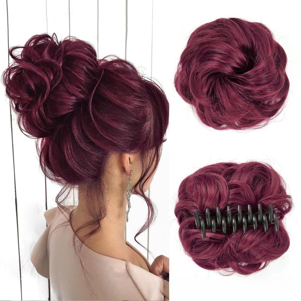 Ленивый пучок для волос | Большая пушистая резинка-краб