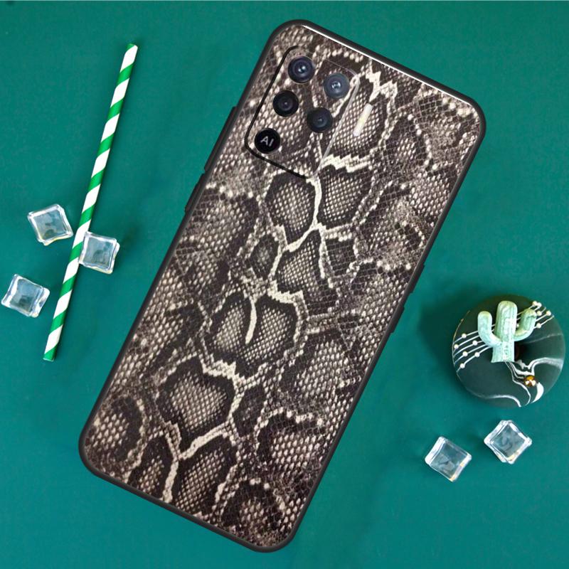 Чехол под змеиную кожу для Oppo A40 A60 A80 A16 A76 A96 A18 A38 A58 A78 A98 A91 A15 A17 A74 A94 A54 A57S