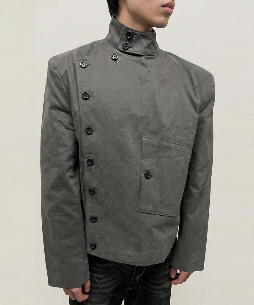043Y Asymmetric Stand Collar Jacket