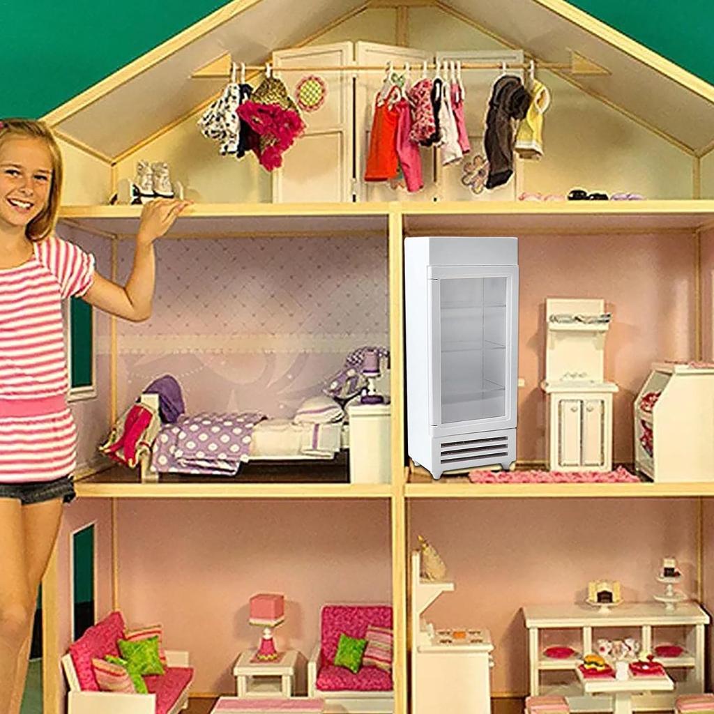 Однодверный игрушечный холодильник, мебель для кукольного домика в масштабе 1/12, аксессуары для кукольного домика, однодверный холодильник, кухонная игрушка для детей