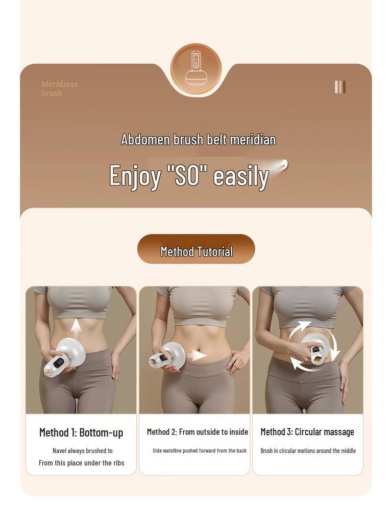 Беспроводной нагревающий массажер для похудения живота с вибрацией всего тела и электрической щеткой для прочистки меридианов