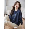 Exquisite Tray Craft Spring Clothes for Women's New Round Neck Slim Long Sleeves Bottoming Sweatshirt Top