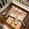 Non Slip Cat Floor Mat Absorbent Bedside Carpet Room Accessory Cat Shaped Rug  Bathroom