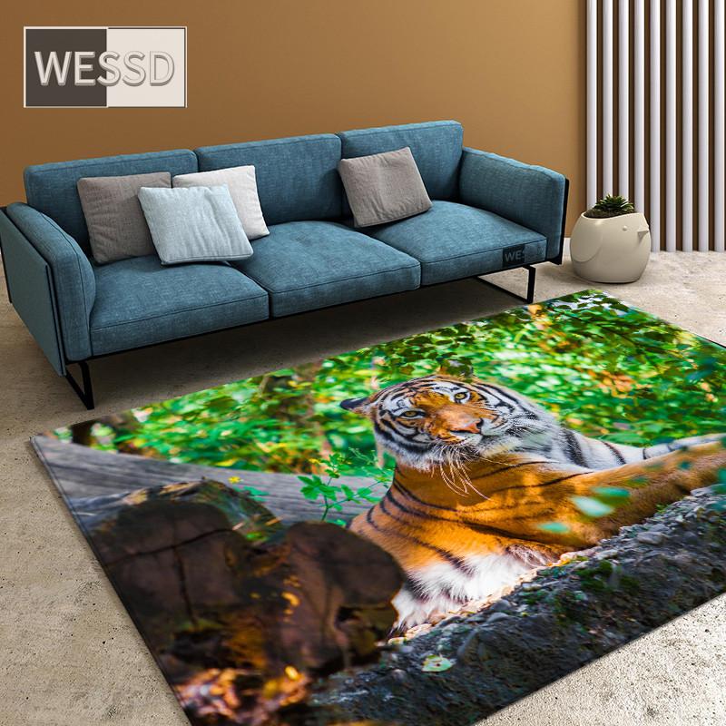 Tiger Carpet For Living Room Decoration 3D Wild Animal Floor Mat In The Hallway Soft Bedroom Rug Bedside Mat Home