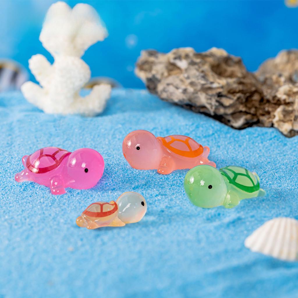 Светящиеся в темноте фигурки черепах из смолы для миниатюрных ландшафтов и декора аквариума