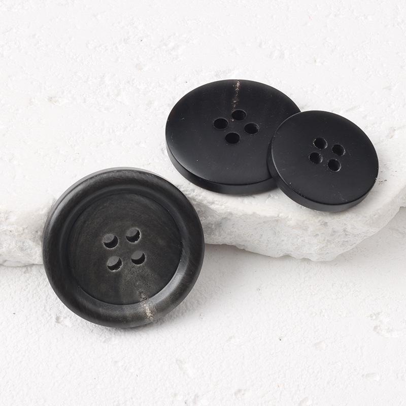 5 шт. Пуговицы с закругленными краями в виде рога, лазерно-серые, белые, высококачественные пуговицы для пальто, тренча, пуговицы-четырехглазки, пуговицы для пиджака, формального костюма