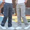 Мужские свободные повседневные брюки для занятий спортом на открытом воздухе и осенью, прямые брюки больших размеров с несколькими карманами