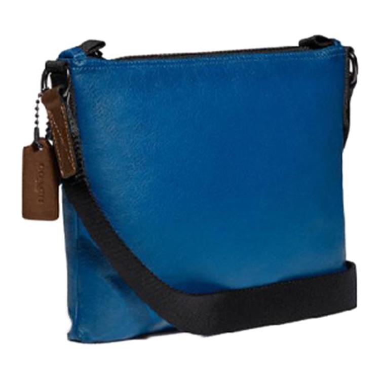 Coach Сумка через плечо Pacer 28 на молнии, кожаная, большая, мужская, цвет синий океан 78834-JIMA0