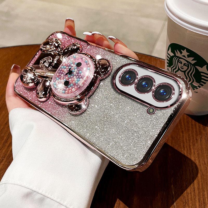 Чехол-держатель для телефона с блестящим медвежьим кронштейном для Moto G60S G60 G30 G20 G10 G22 G32 G42 G52 G62 G82 E20 E13, мягкий чехол