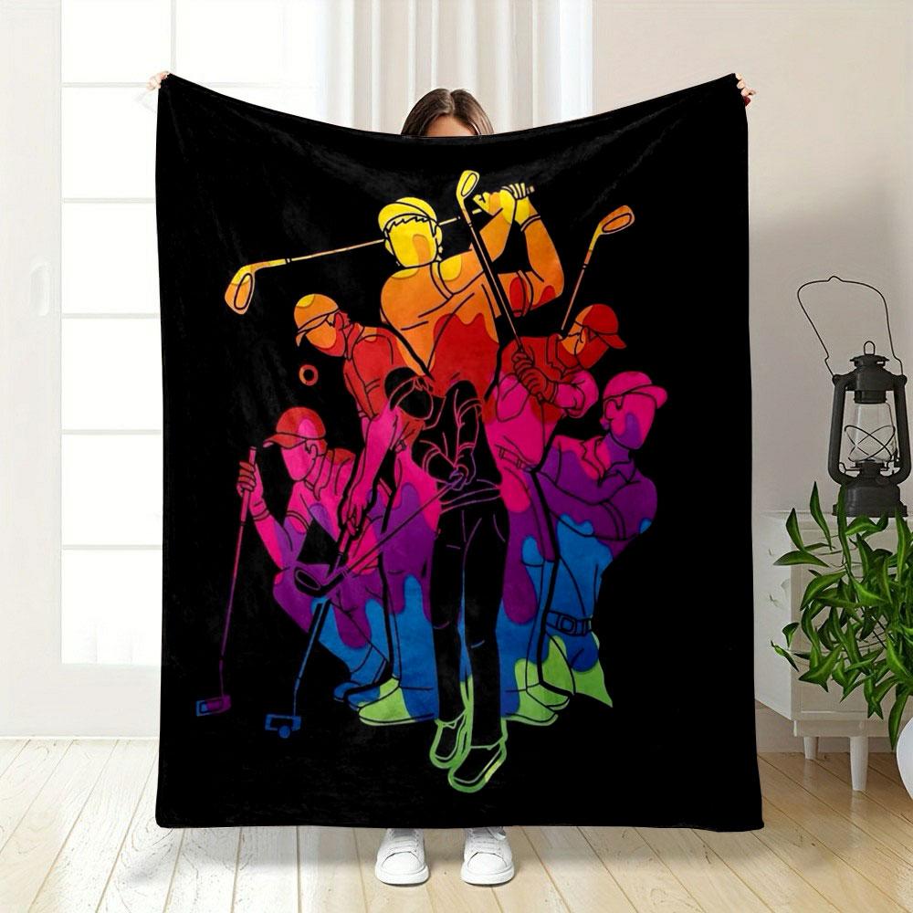 Golf Players Ombre Art Blanket bedroom Blanket for Livingroom Couch lunch break Soft throw for Friend's festival Gift