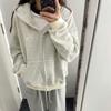 Women's Casual Retro Striped Hooded Cardigan Sweatshirt for Autumn