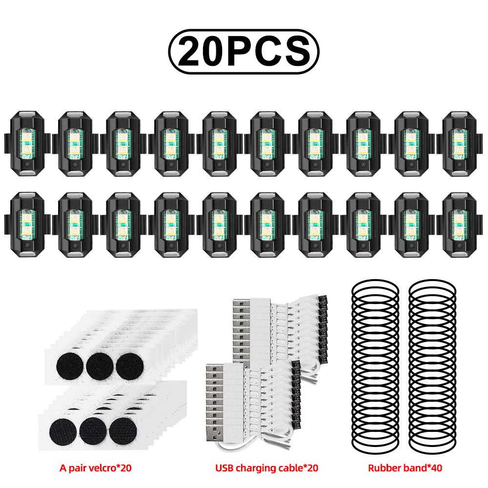 Универсальные светодиодные сигнальные огни для мотоциклов, 7 цветов, мини-USB, стробоскоп для дрона, велосипед, самолет, ночной мигающий указатель поворота