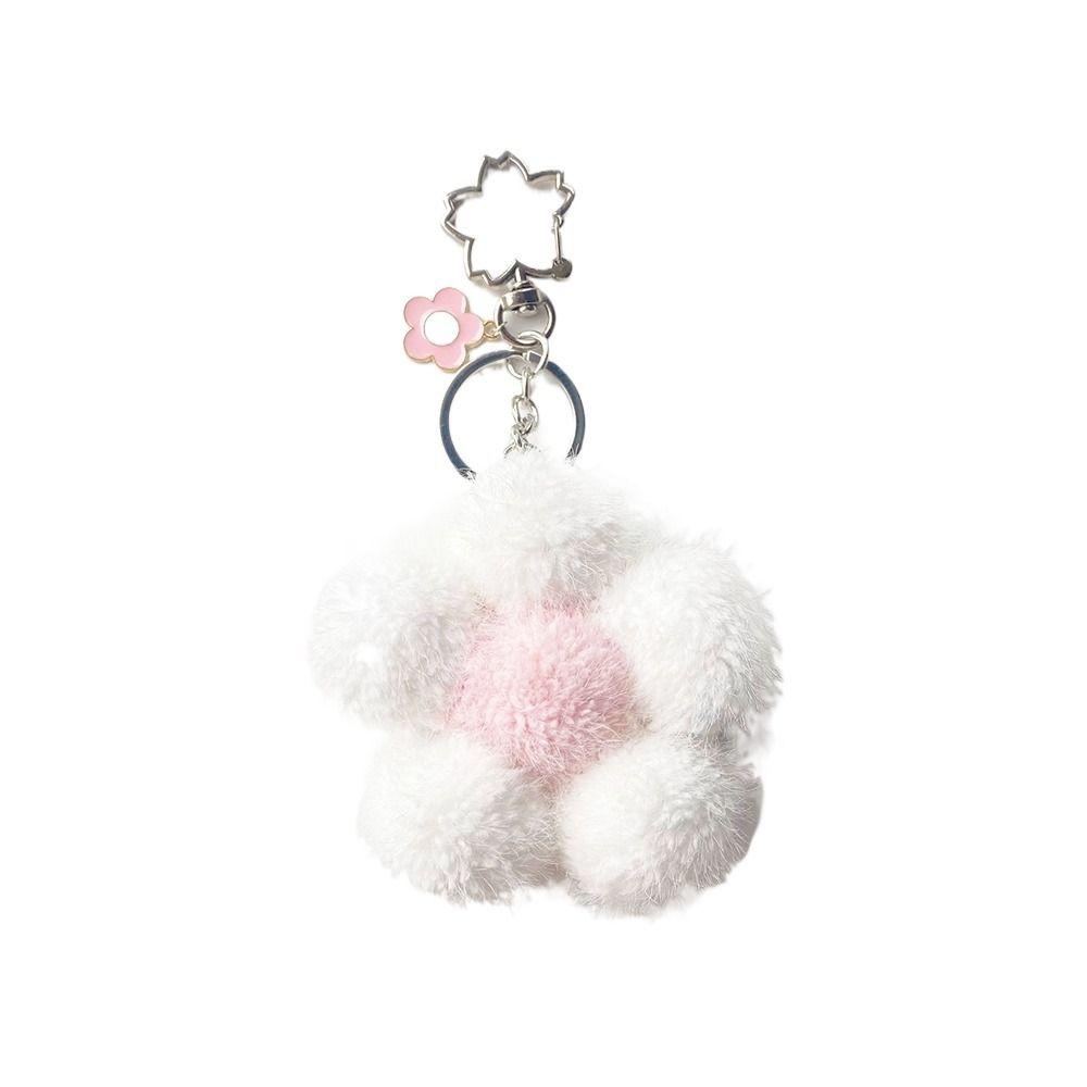 Chain Plushball Bag Pendant Backpack Charms Cartoon Plush Pendant Stuff Plush Toy Flower Keychain