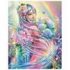 DIY 5D Fairy Diamond Painting Kit Adult Beginner Round Mosaic Art Kit Rainbow Gem Painting Flower Picture Craft Home Wall Art Decoration