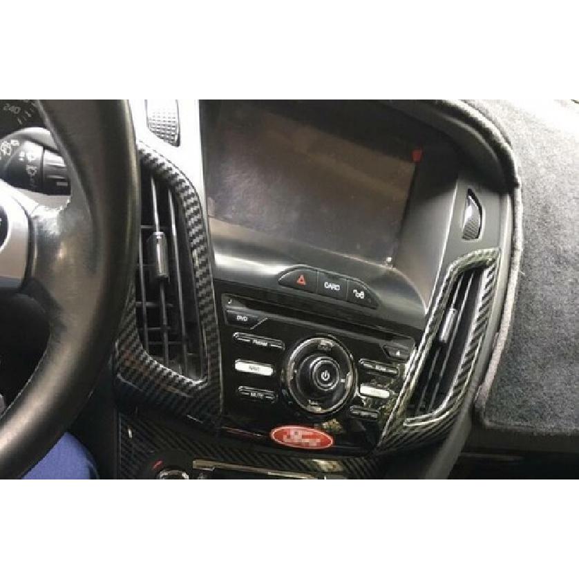 For Ford Focus 2015-2018 Carbon Fiber Central Console Air Outlet Vent Trim 2PCS