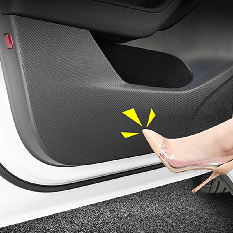 Углеродное волокно, противоударная пленка для двери автомобиля, перчаточный ящик, боковая защитная накладка, наклейки для автомобиля, чехол для Tesla Model 3 Model