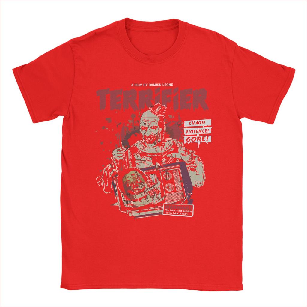 Men T-Shirts Terrifier Horror Movie Funny Cotton Tees Short Sleeve  T Shirt Crew Neck Clothing Party