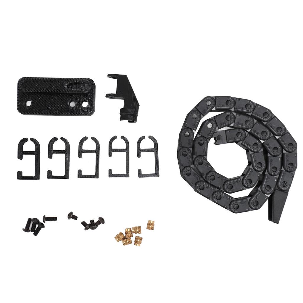 3D Printer Drag Chain 16.9in Black ABS Flexible Low Noise Easy to Install Wire Carrier Cable for Bamboo P1P Replacement