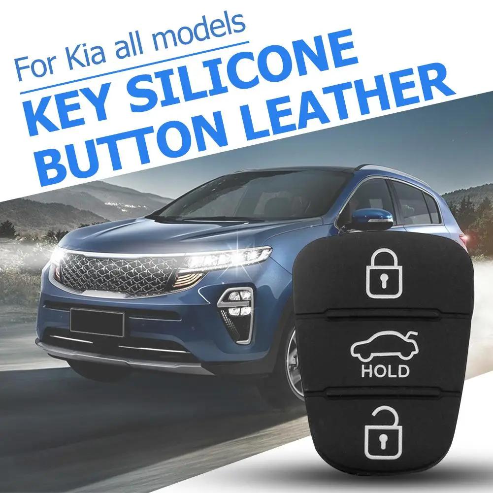 Car Replacement 3 Button Remote Key Fob Case Rubber Pad for Hyundai I10 I20 I30 IX35 for Kia K2 K5 Rio Sportage Flip Key Parts