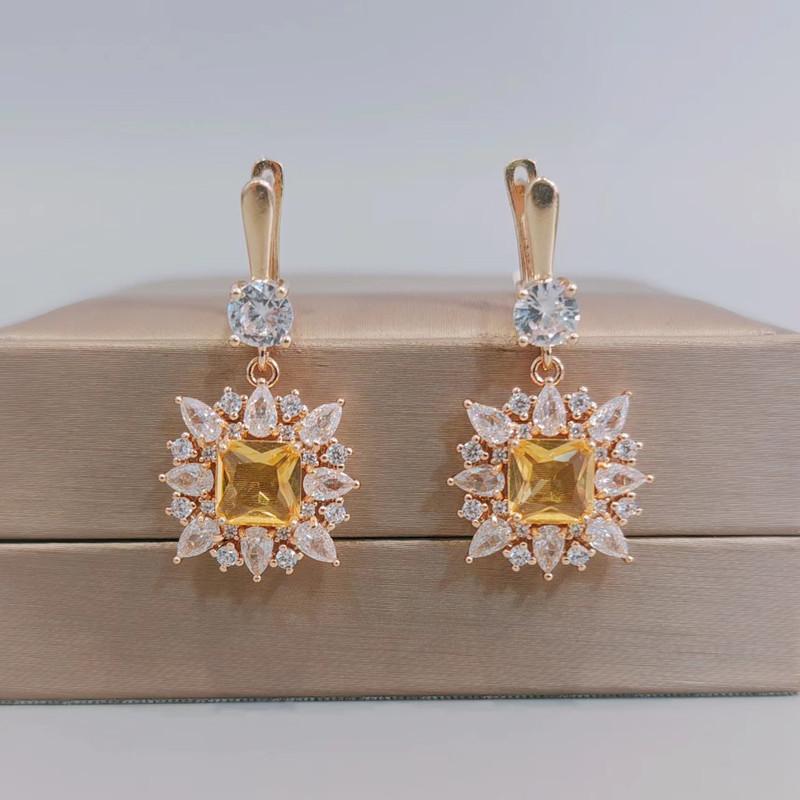 Роскошные серьги с кристаллами для женщин, новинка 2023 года, серьги-капли золотого цвета с цирконием, модные свадебные, помолвочные и вечерние ювелирные аксессуары