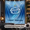TapestryOlympique Marseille FC Custom Name Text Personalized Wall Hanging Tapestry Home Wall Decor