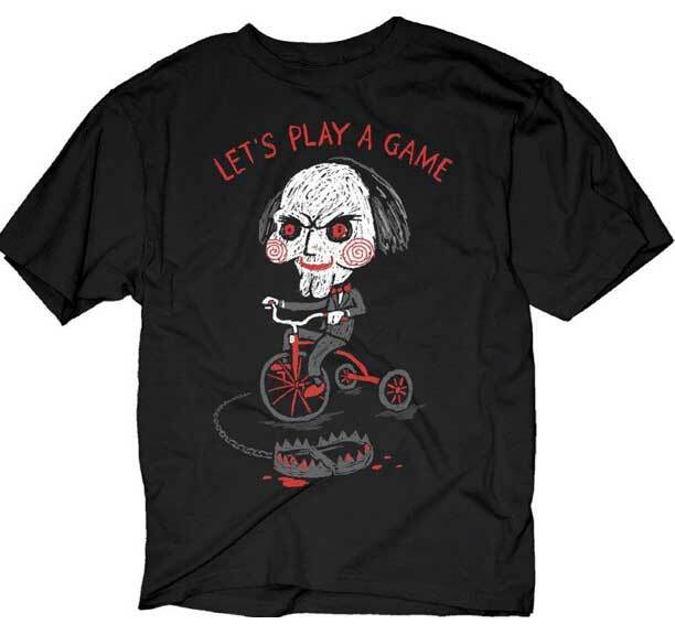 Saw Jigsaw Billy Puppet Let039s Play a Game Tricycle Black T-shirt Official New