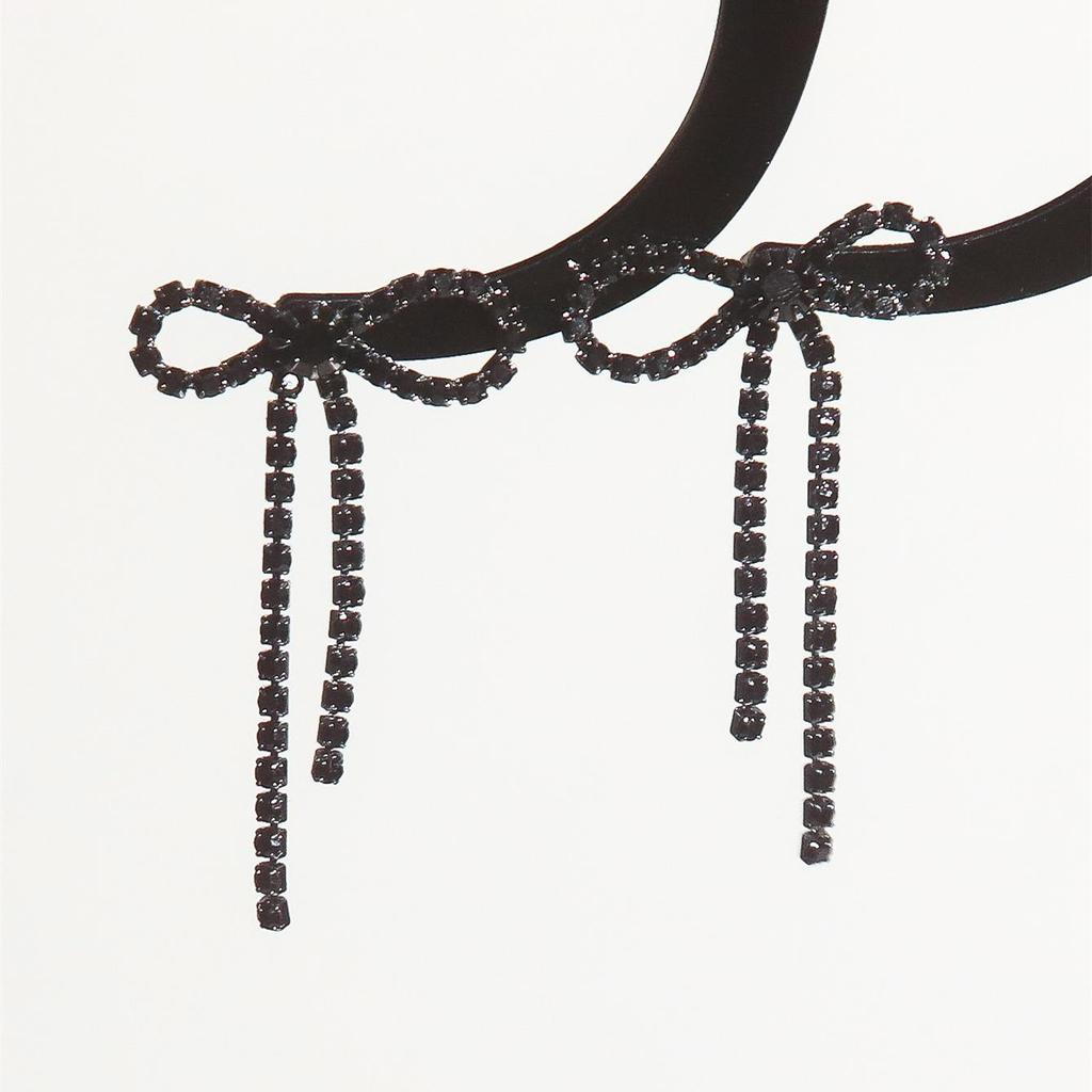 Высококлассные серьги-кисточки с бантом, блестящие маленькие серьги со стразами, элегантные трендовые женские серьги