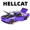 Масштаб 1:24 Игрушечная модель спортивного автомобиля Hellcat Музыка Свет Оттягивающийся Механизм Открывающиеся Двери Модели Полицейских Машин Металлические Литые Игрушки Для Детей