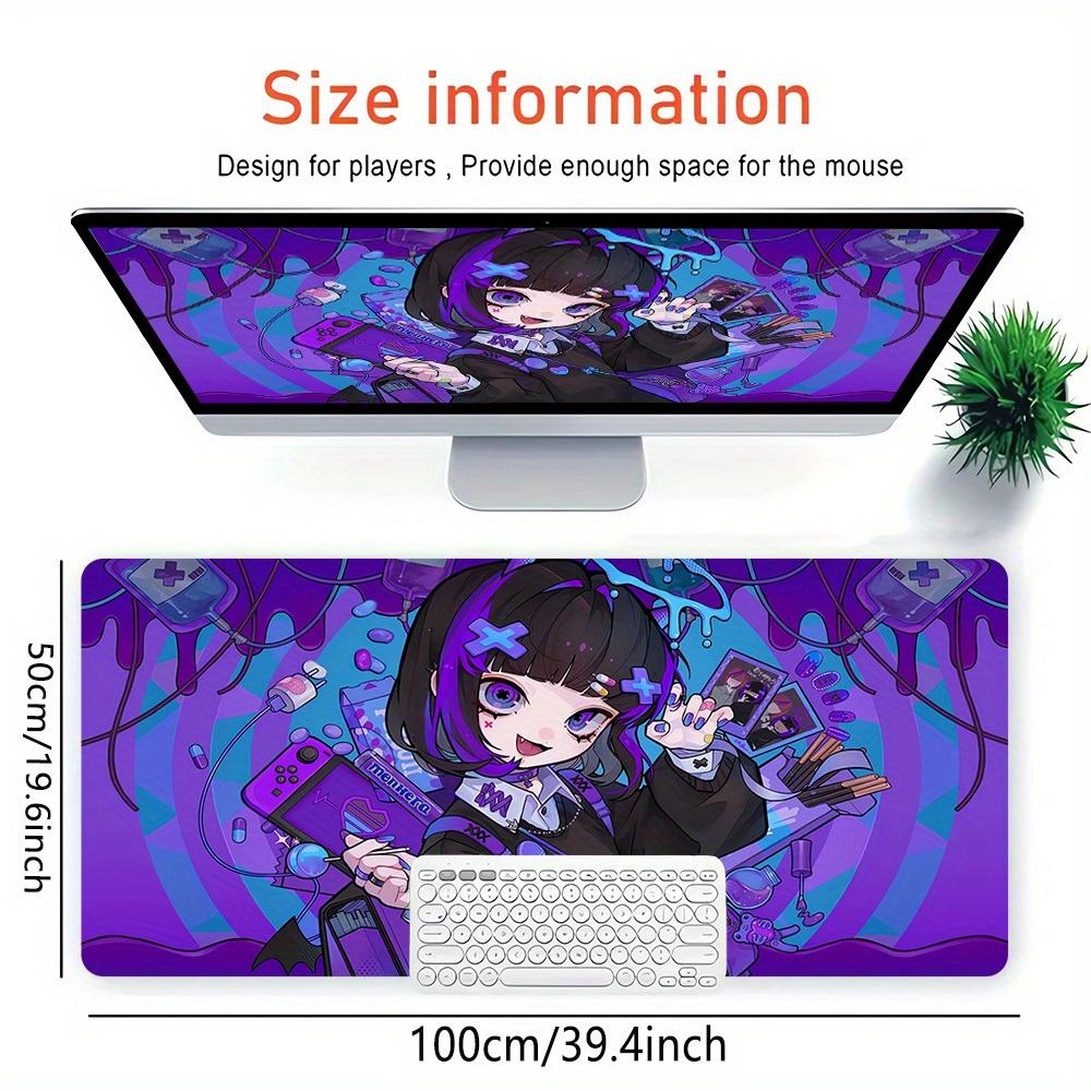 1pc Large Gaming Mouse Pad, UV Reactive Non-Slip Desk Mat, Washable PolyesterGamer, Cyberpunk, HeraheranComputer Pad with Vibrant Game Machi