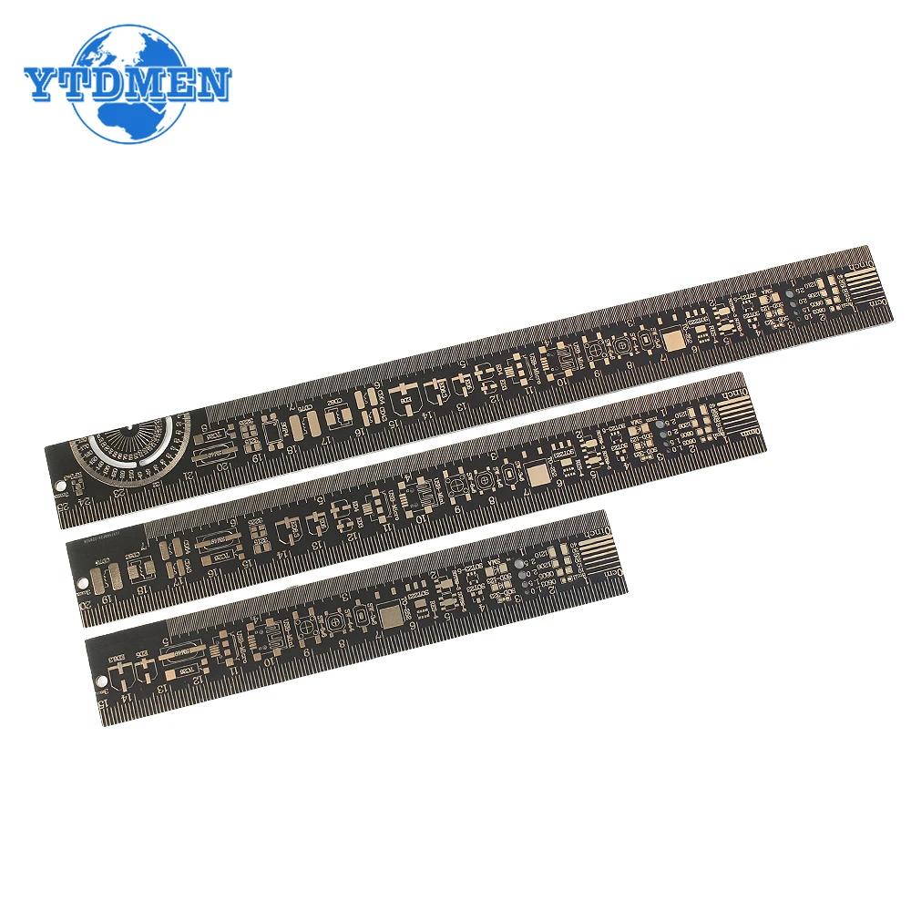 1PCS Pcb Ruler with Electronics Components 15CM/20CM/25CM Multi-functional Measuring Tool Resistor Capacitor Chip IC SMD Diode