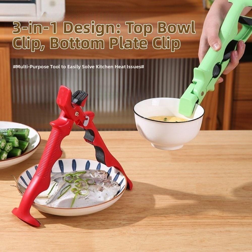 Non-Slip Anti Scalding Clip Silicone Handle Hot Bowl Gripper Dish Lifter Clamp  Kitchen Use