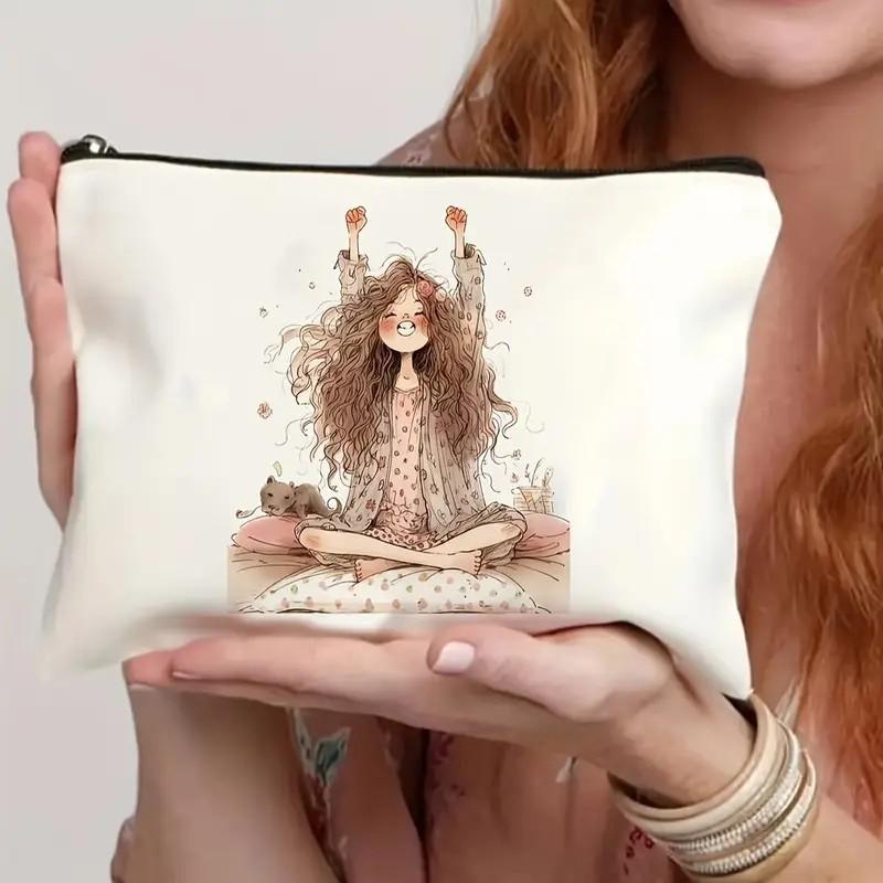 Кошка, Девочка с клубникой, Узор дружбы, Сумка для путешествий, Водонепроницаемая полиэстеровая сумка на молнии, Косметика, Аксессуары
