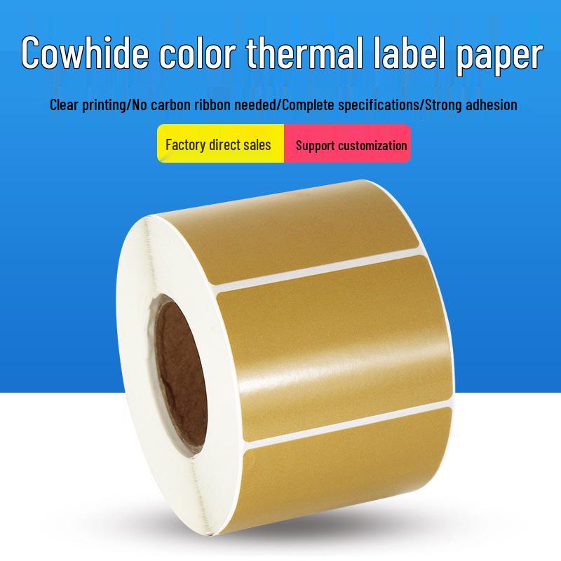 Waterproof Colored Thermal Paper Labels: Red, Yellow, Kraft for Barcode Printing