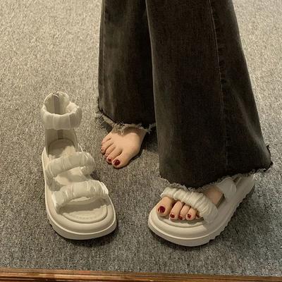 Модные клинья на платформе Водонепроницаемые туфли в римском стиле Женские Азиатский размер Роскошный Летний тренд 2025 Комфорт Корея Распродажа Сандалии для женщин