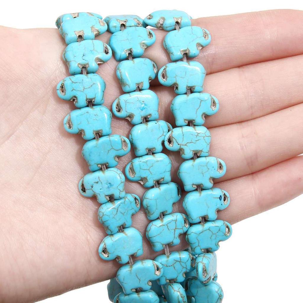 Synthetic Blue Turquoise DIY Jewelry Twisted and Special-Shaped Beads with Abacus and Animal Spacer Styles