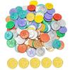 Sinyde золотые монеты игрушка пластиковая красочная поддельные деньги игрушка пиратская охота за сокровищами игра монеты для игр 100 штук (Смешанные цвета)