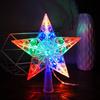 Nordic Style Christmas Tree Topper Star with LED Light Battery Powered Faux Crystal Beads Treetop Fairy Lamp Party Decor