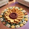 3D Sunflower Area Rug Absorbent Quick Dry Plush Diatomaceous Earth Floor Mat Non-slip Living