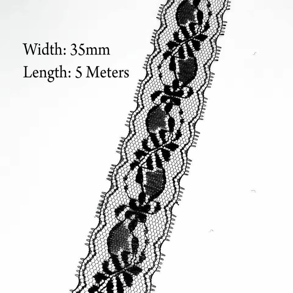 5 метров Белая и черная кружевная лента Ассорти цветочных отделок для подарочной упаковки Рождественский свадебный декор DIY поделки Швейные аксессуары