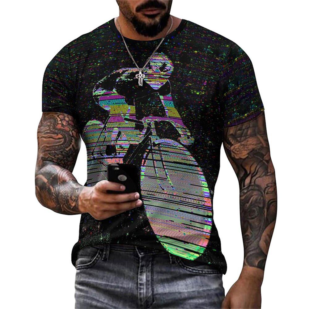 Мужские футболки с 3D-принтом и винтажным велосипедным графическим рисунком, топы с коротким рукавом для спортзала