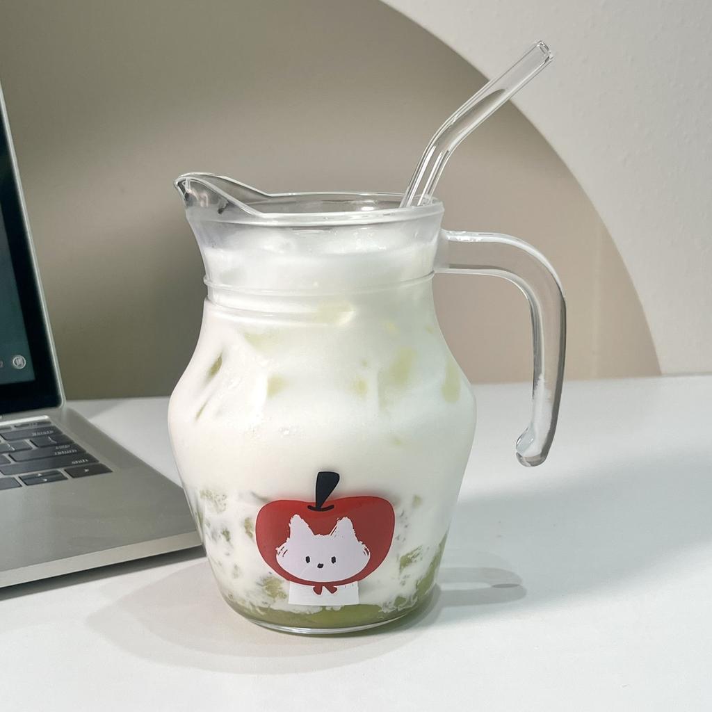 500Ml Original Kitten Glass Tie Pot Glass Juice Cup Fruit Tea Beverage Cup Wine Mug Personalized Coffee Pot Cold Drink Cups