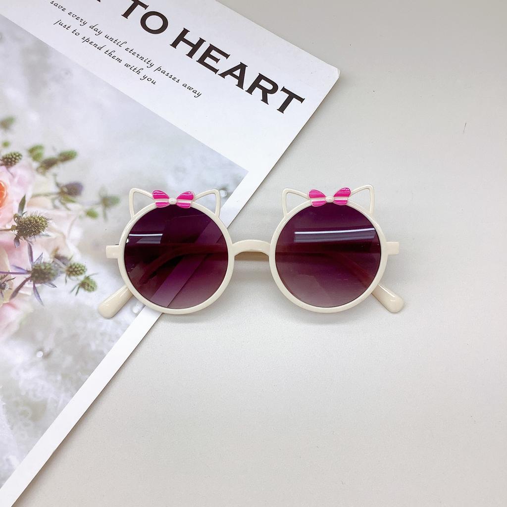Bow Cute Girls Sunglasses Sun Protection Uv Protection Children'S Sunglasses Eye Protection Sunshade Boys Glasses