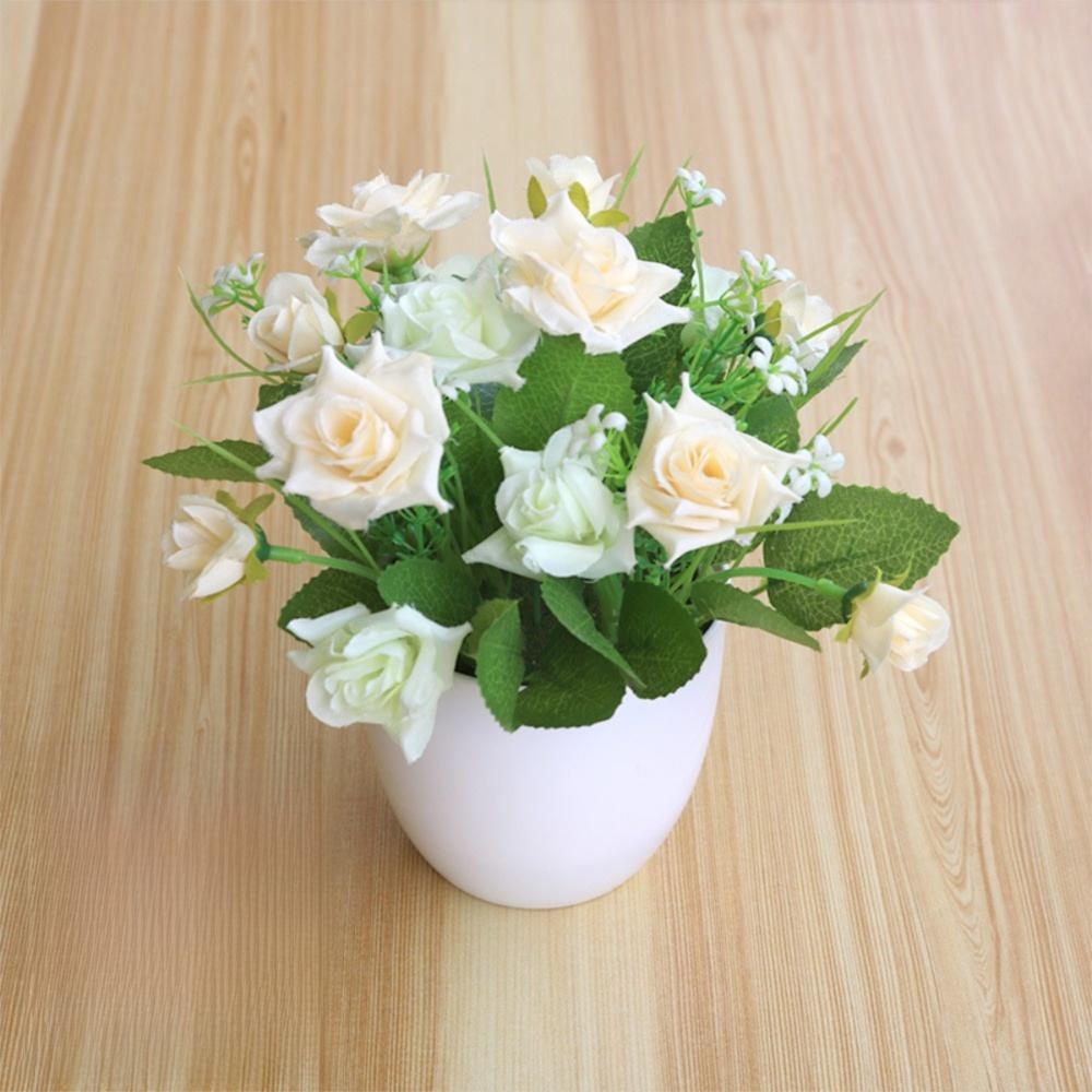 Rose Artificial Potted Plant Plastic False Plants Ornament Potted Plant  Wedding Arrangement