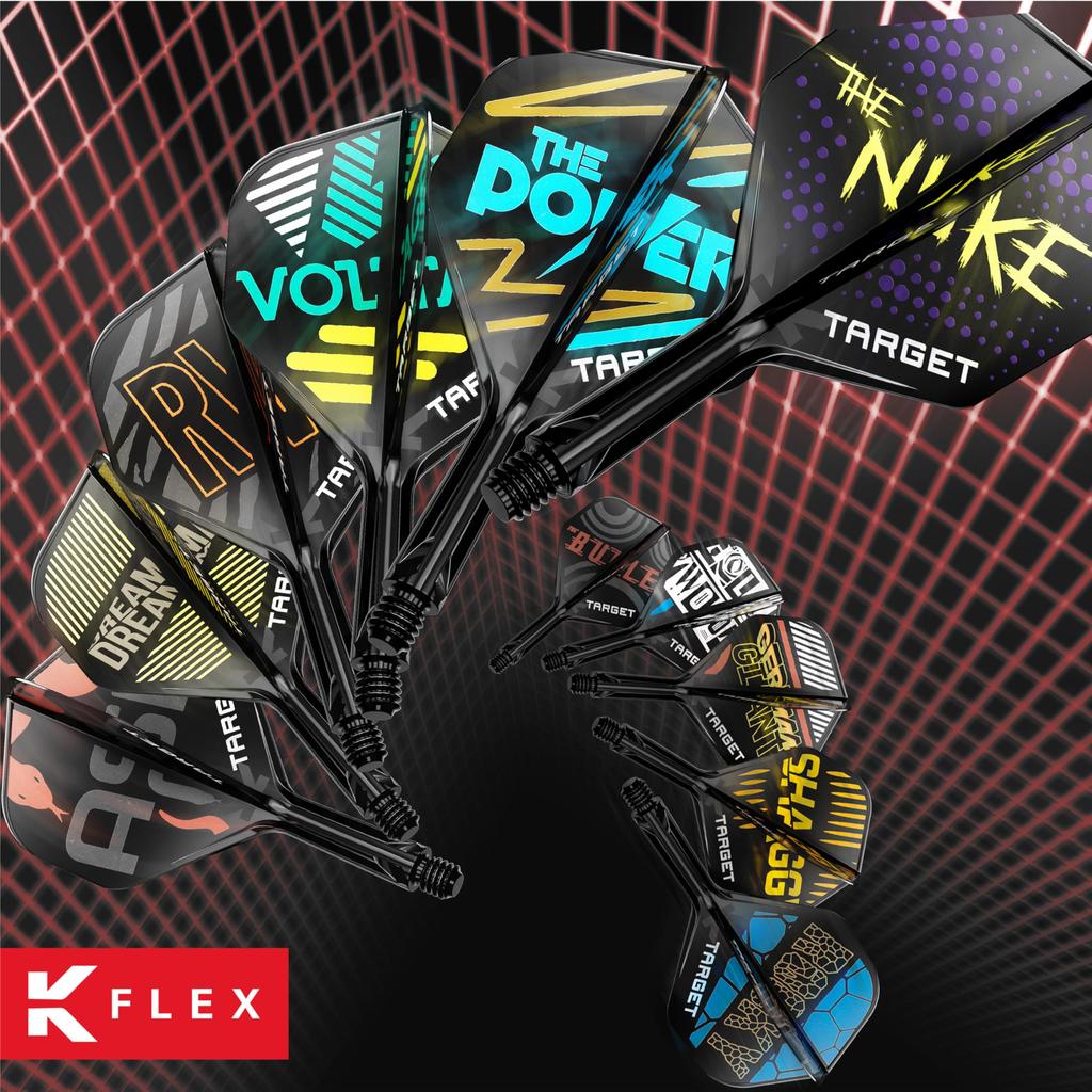 TARGET Darts Chris Dobey KFLEX Flight Shaft 2 Kflex Short & System, No. (Standard) All-in-One Flights, 3-Pack, (19mm)